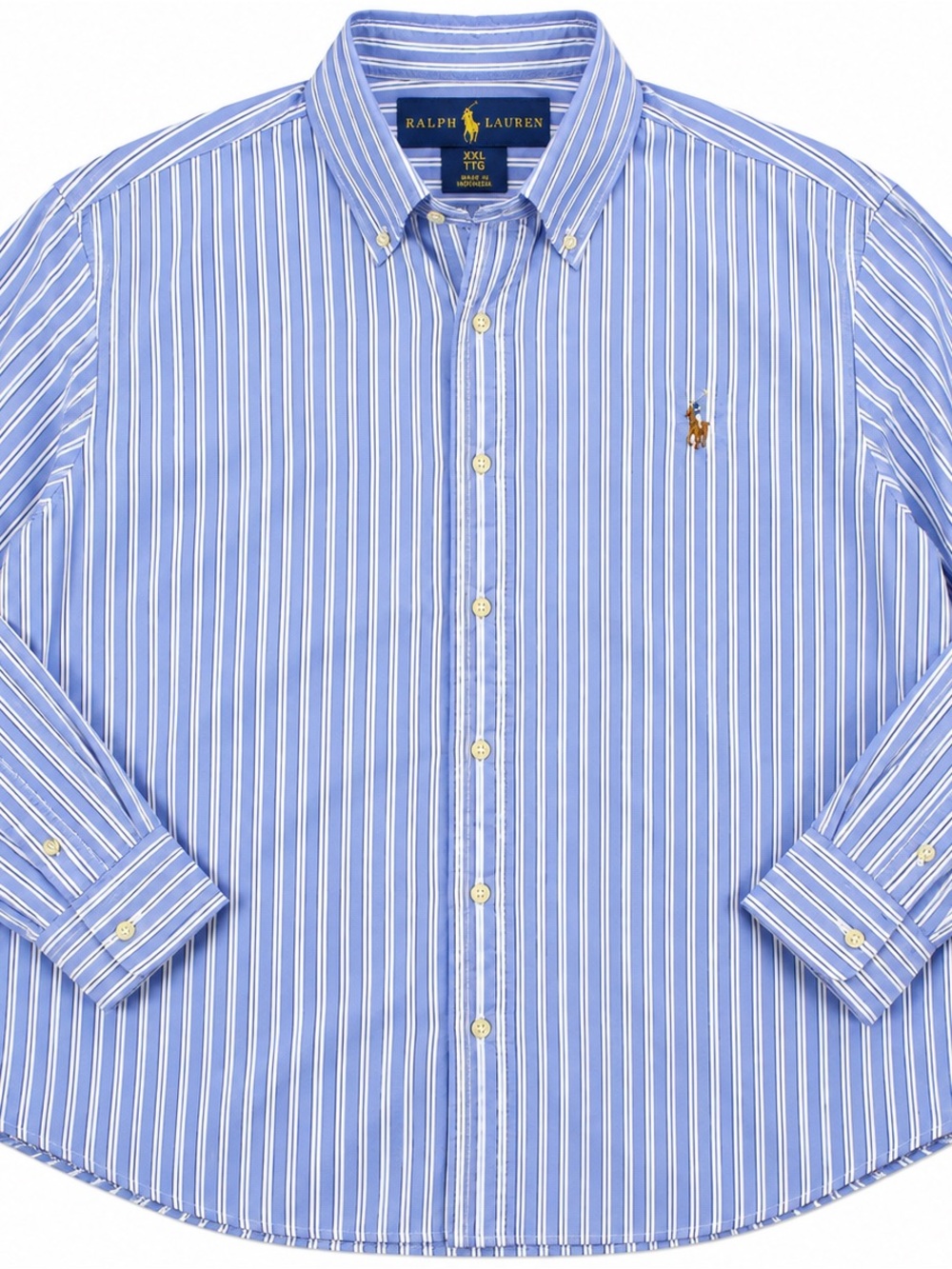 Ralph Lauren Light Blue & White Striped Button-Down Shirt